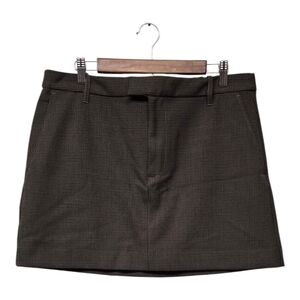 GAP Mini Skirt in Dark Olive Plaid With Zipper